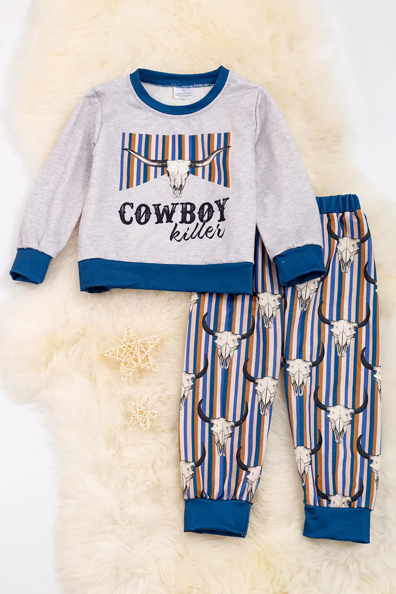 Cowboy killer" Multi-printed stripe jogger set. OFB65153006 SOL