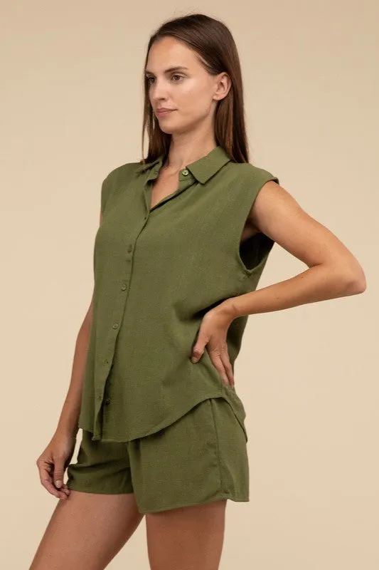 Linen Shorts Set