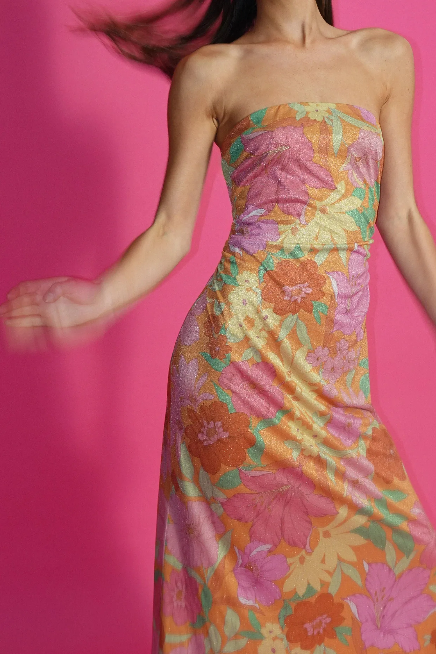 LUMINOUS MAXI DRESS | METALLIC TROPIC