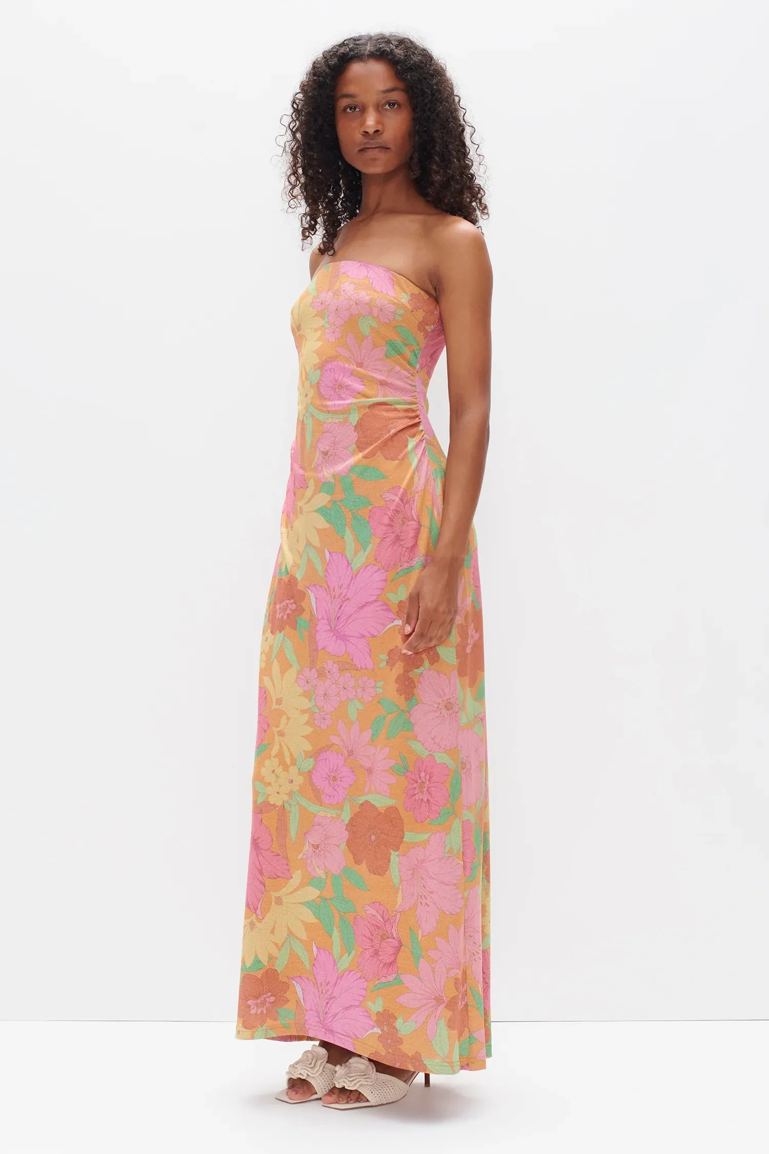 LUMINOUS MAXI DRESS | METALLIC TROPIC