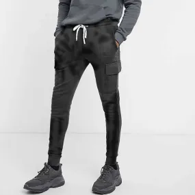 Men's Cut Label Tie & Dye Style Terry Jogger Pants
