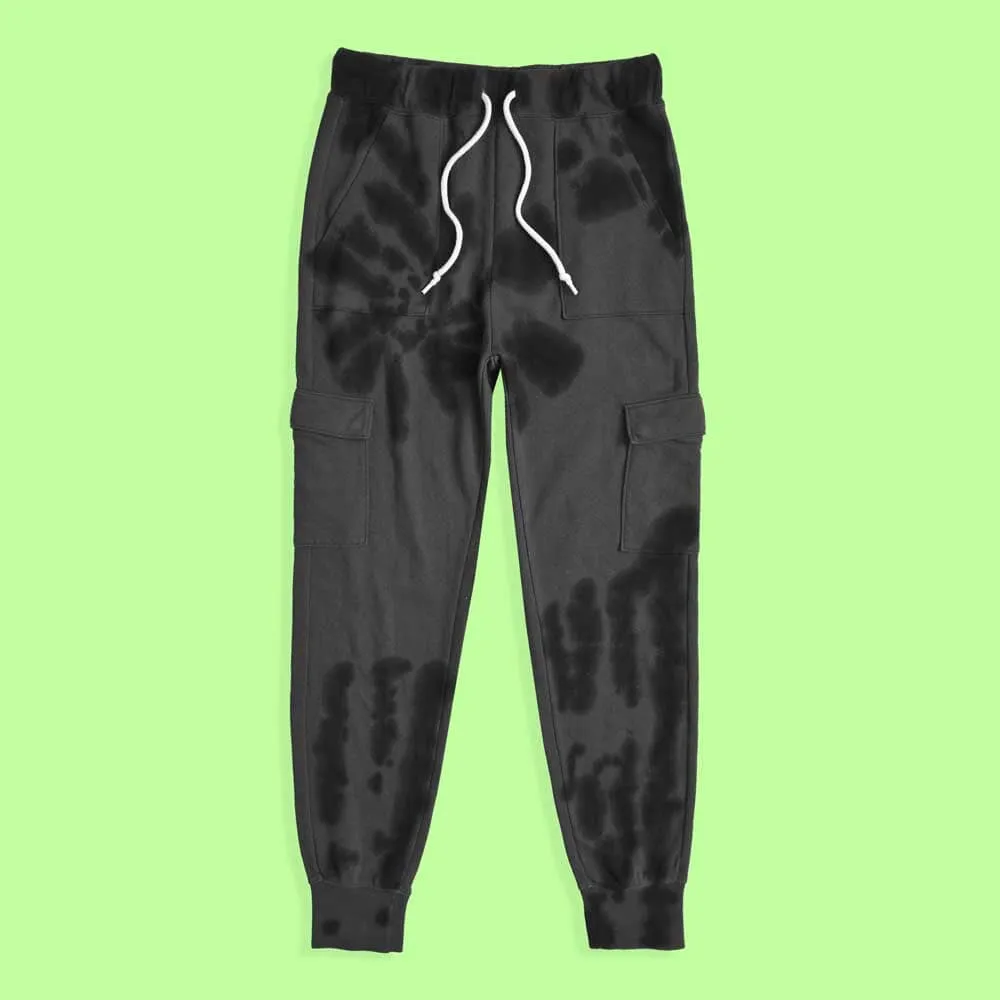 Men's Cut Label Tie & Dye Style Terry Jogger Pants