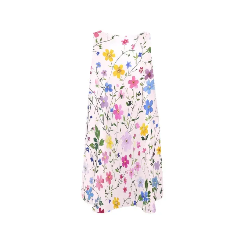 Twirl in Sunshine With This Sleeveless Floral Trapeze Dress